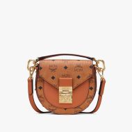 MCM Mini Patricia Patty Bag In Visetos Brown