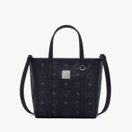 MCM Mini Toni Shopper Tote In Visetos Black