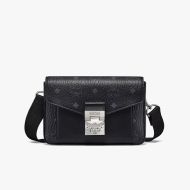 MCM Small Millie Pocket Crossbody In Visetos Black