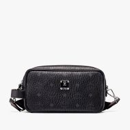 MCM Small Wash Bag In Visetos Black