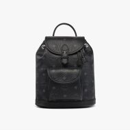 MCM Mini Aren Drawstring Backpack In Visetos Black