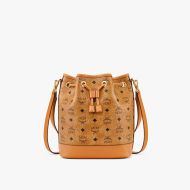 MCM Medium Dessau Drawstring Bag In Visetos Brown