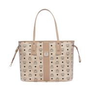 MCM Medium Reversible Liz Shopper Tote In Visetos Beige