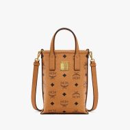 MCM Mini Essential Crossbody Bag In Visetos Brown