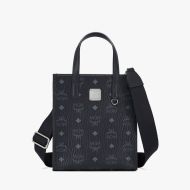 MCM Mini Klassik Tote In Visetos Black