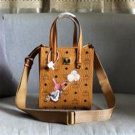 MCM Mini Klassik Tote In Rabbit Visetos Brown