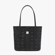 MCM Mini Reversible Liz Shopper Tote In Monogram Visetos Black