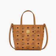 MCM Mini Toni Shopper Tote In Visetos Brown