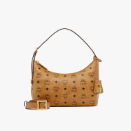 MCM Small Aren Hobo In Visetos Brown