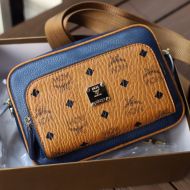 MCM Small Klassik Crossbody In Mix Visetos Brown/Blue