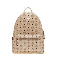 MCM Medium Stark Side Studs Backpack In Visetos Beige