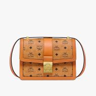 MCM Medium Tracy Shoulder Bag In Visetos Brown