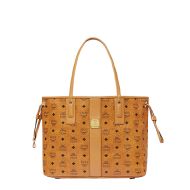 MCM Medium Reversible Liz Shopper Tote In Visetos Brown