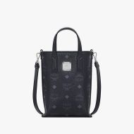 MCM Mini Essential Crossbody Bag In Visetos Black