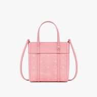 MCM Mini Toni Shopper Tote in Mix Visetos Pink