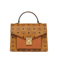 MCM Patricia Pocket Satchel In Visetos Brown