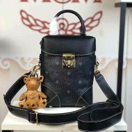 MCM Small Berlin Crossbody In Visetos Black