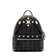 MCM Small Dual Stark Backpack In Visetos Black