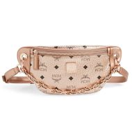 MCM Small Essential Crossbody Bag In Visetos Rose Gold