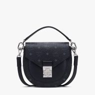 MCM Small Patricia Patty Bag In Visetos Black