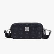 MCM E/W Camera Bag In Visetos Black