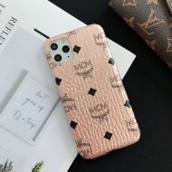 MCM iPhone Case In Visetos Original Rose Gold