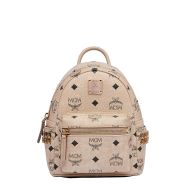 MCM X-Mini Stark Side Studs Backpack In Visetos Beige