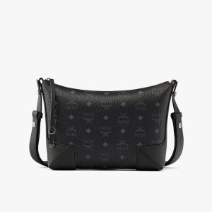 MCM Medium Klara Shoulder Bag In Visetos Black