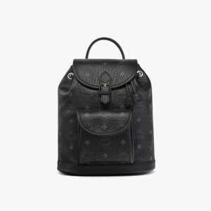 MCM Mini Aren Drawstring Backpack In Visetos Black