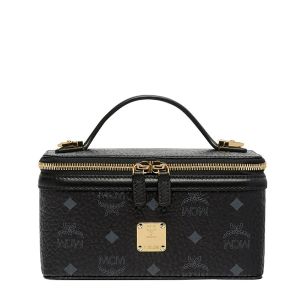 MCM Small Rockstar Vanity Case In Visetos Black