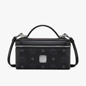 MCM Small Rockstar Vanity Case In Visetos Black