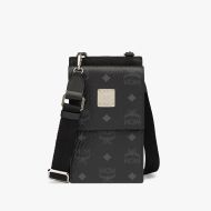 MCM Crossbody Phone Case In Visetos Black