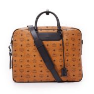 MCM Large Nomad Briefcase In Visetos Brown