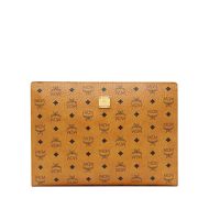 MCM Large Zip Pouch In Visetos Original Brown