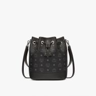 MCM Medium Dessau Drawstring Bag In Visetos Black