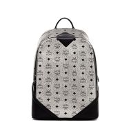 MCM Medium Duke Backpack In Visetos Silver