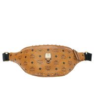 MCM Small Fursten Belt Bag In Studded Outline Visetos Brown