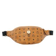 MCM Small Fursten Belt Bag In Visetos Brown