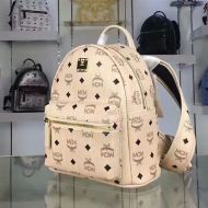 MCM Medium Stark Backpack In Visetos Beige