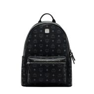 MCM Medium Stark Backpack In Visetos Black