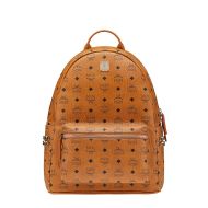 MCM Medium Stark Side Studs Backpack In Visetos Brown