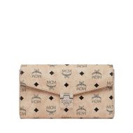 MCM Medium Millie Flap Crossbody In Visetos Beige