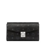 MCM Medium Millie Flap Crossbody In Visetos Black