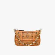 MCM Mini Delmy Crossbody In Visetos Brown