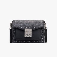 MCM Mini Patricia Crossbody In Studded Outline Visetos Black