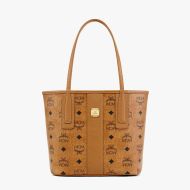 MCM Mini Reversible Liz Shopper Tote In Monogram Visetos Brown