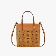 MCM Mini Toni Shopper Tote in Mix Visetos Brown