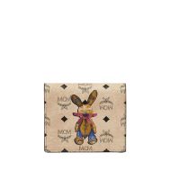 MCM Mini Rabbit Bifold Wallet In Visetos Beige