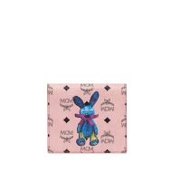 MCM Mini Rabbit Bifold Wallet In Visetos Light Pink