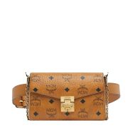 MCM Patricia Belt Bag In Visetos Brown